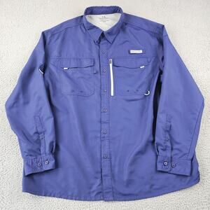 Realtree Shirt Men's 2XL Long Sleeve Blue Fishing Hiking Vented Relaxed Fit‎